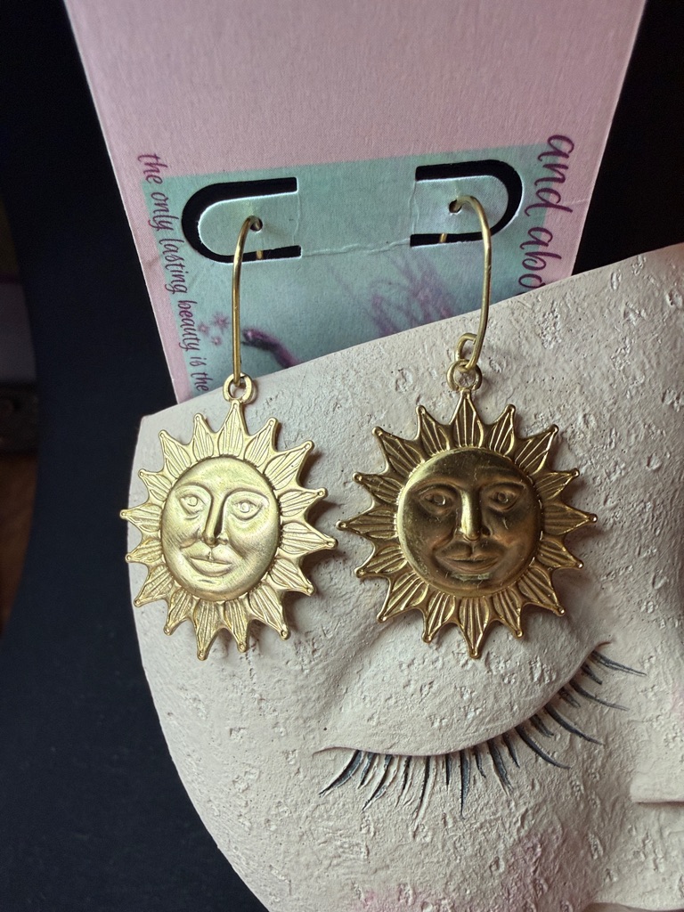 Sun Face Dangle Earrings